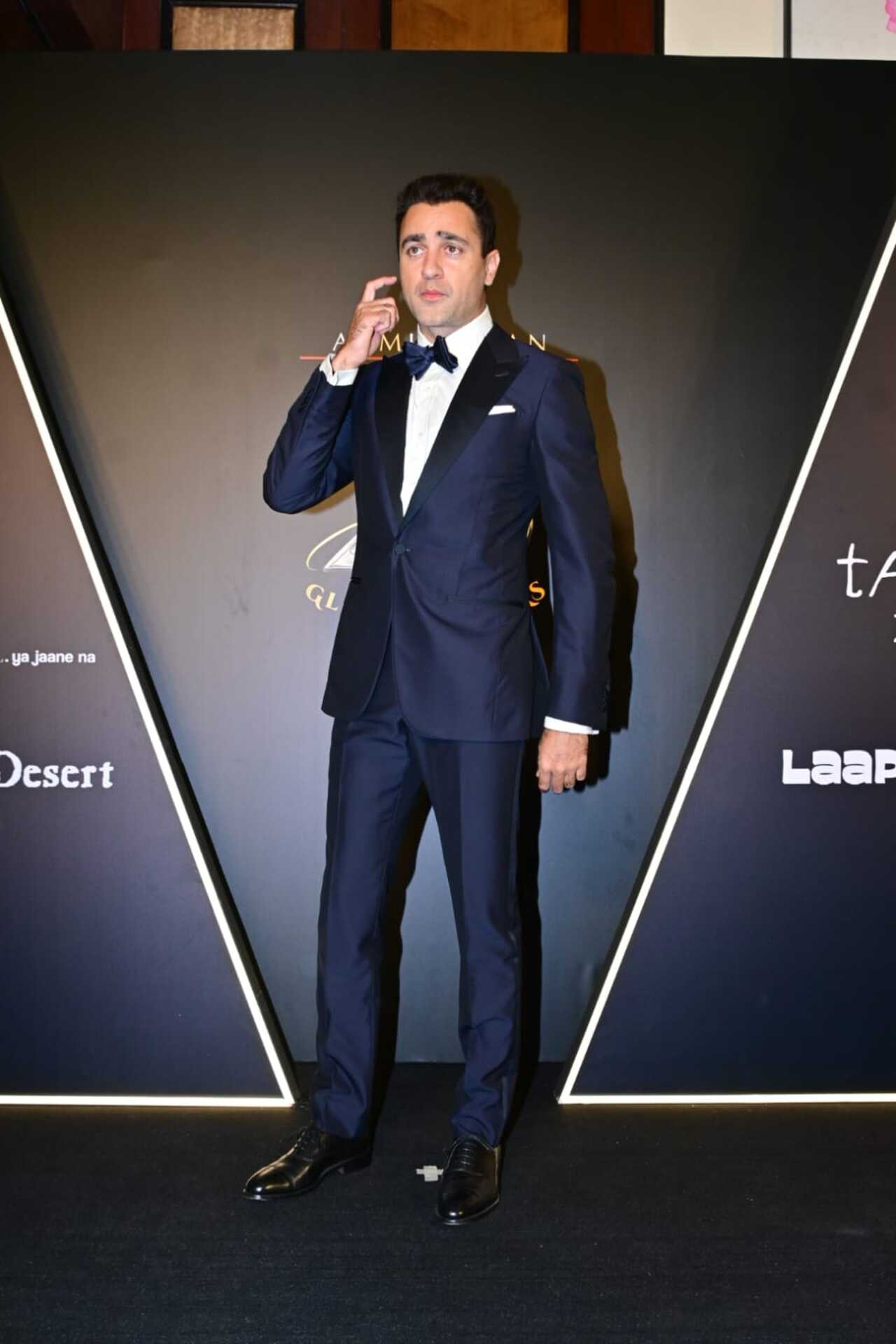 Imran Khan made a dapper appearance at the grand silver jubilee celebration of Aamir Khan Productions, looking exceptionally sharp in a tailored navy blue tuxedo.